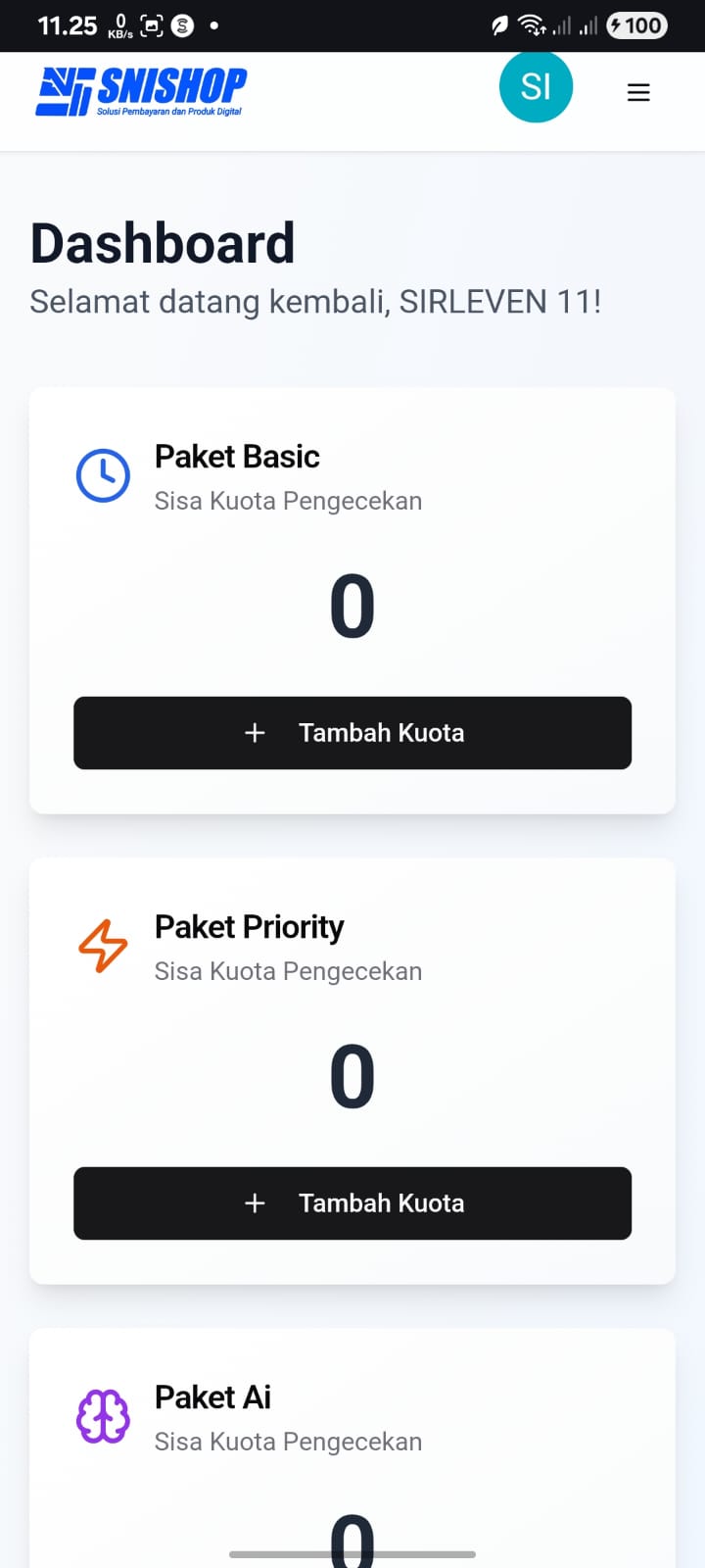 User Dashboard Mobile